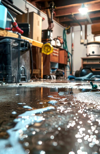 Garage Flooding Hot Water Unit